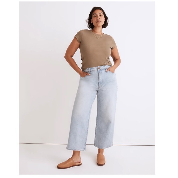 - Madewell The Perfect Vintage Wide-Leg Crop Jean in Edmunds Wash - Picture 4 of 9